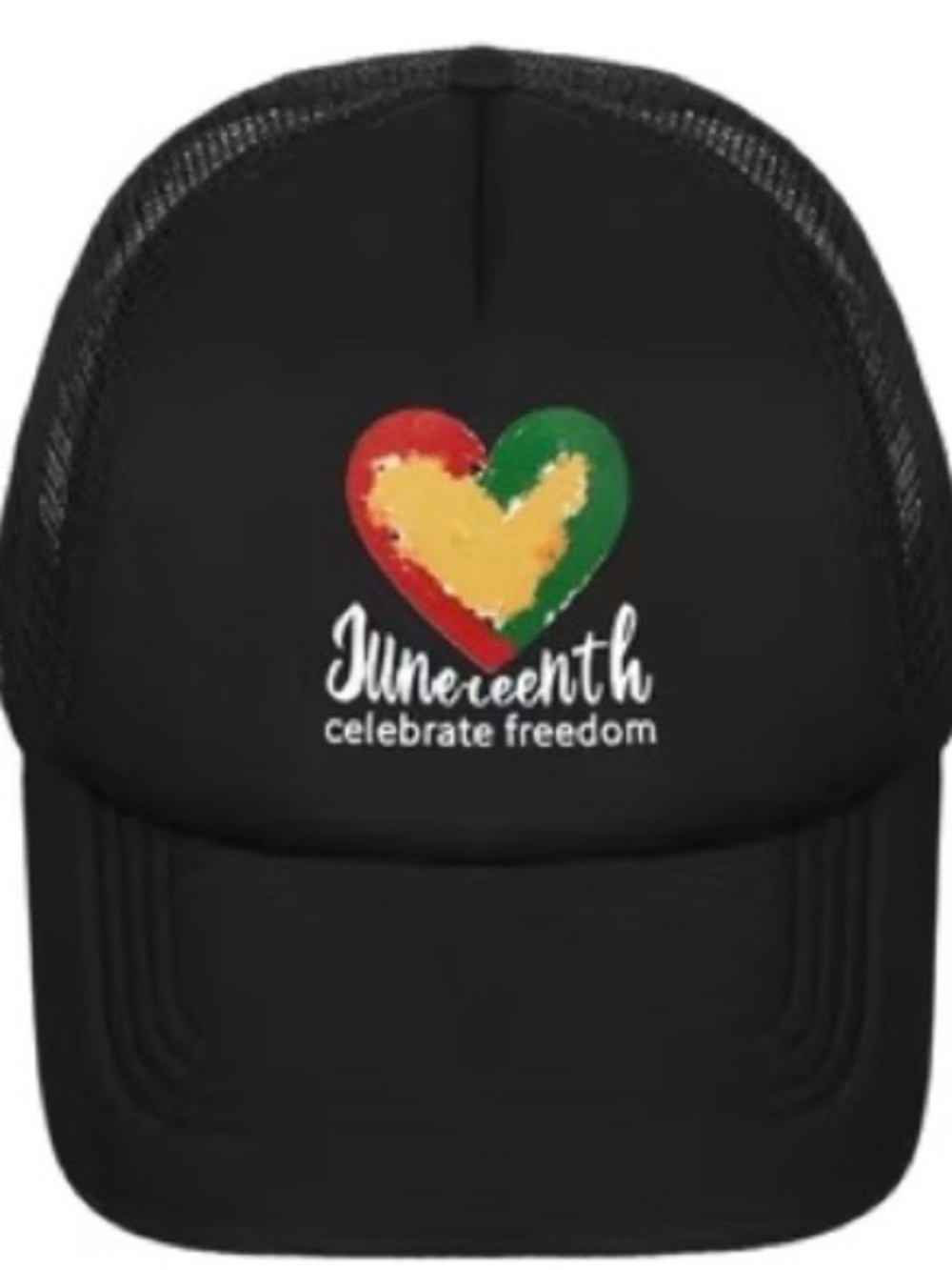 Juneteenth Celebrate Freedom Black Trucker Hat